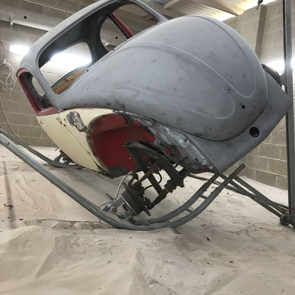 Volkswagen Beetle sandblasting at MJG Grits